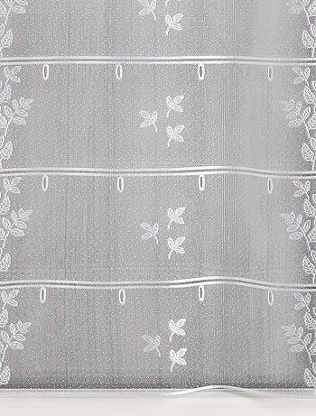 Panel modular de malla bordada con motivo de hojas