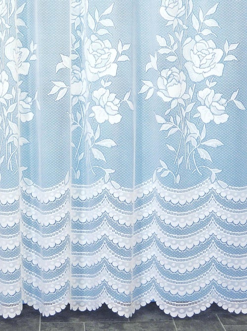 Panel recto de encaje modulable con rosas y cinta fruncidora - Kiabi Panel recto de encaje modulable con rosas y cinta fruncidora - Kiabi