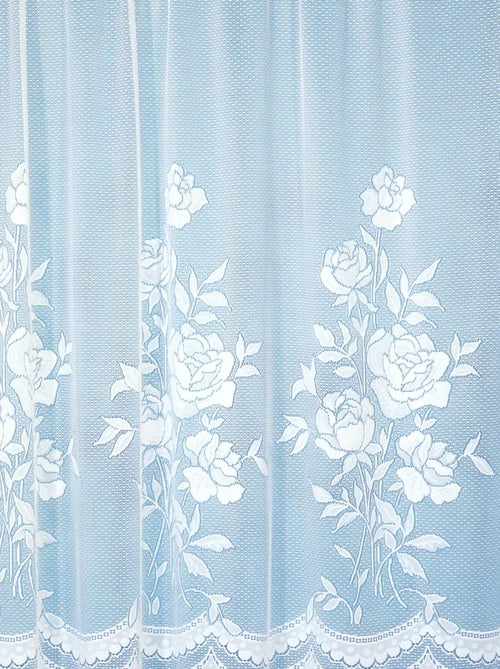 Panel recto de encaje modulable con rosas y cinta fruncidora - Kiabi Panel recto de encaje modulable con rosas y cinta fruncidora - Kiabi