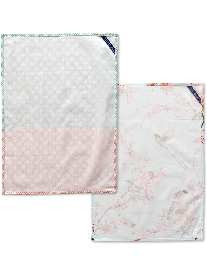 Paño de cocina 2 ud Chinoiserie "Happyfriday" Multicolor - Kiabi