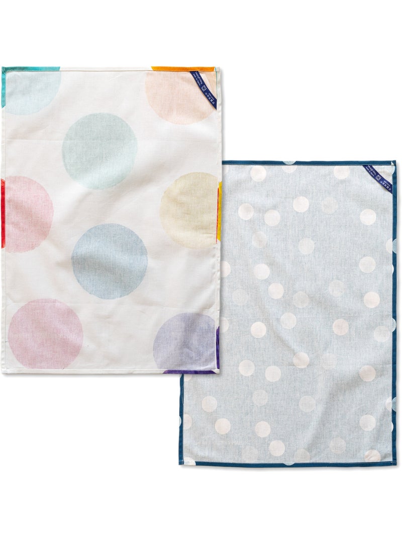 Paño de cocina 2 ud Confetti "Happyfriday" Multicolor - Kiabi