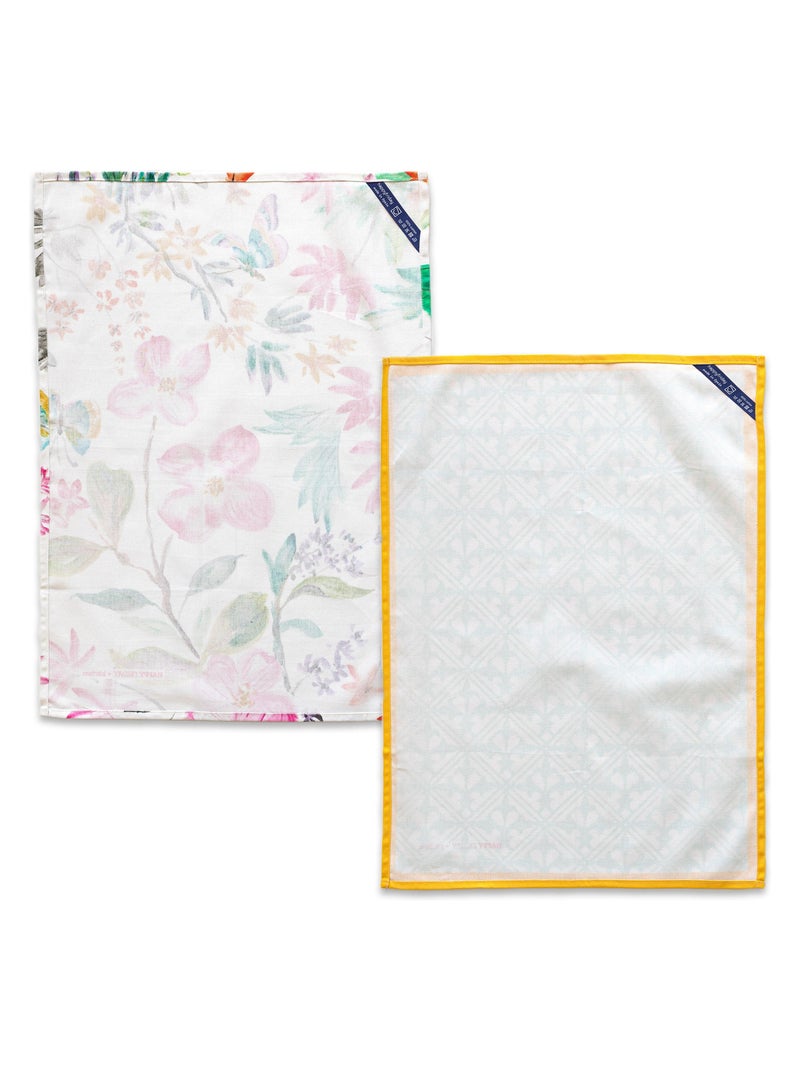 Paño de cocina 2 ud Enchant "Happyfriday" Blanco - Kiabi