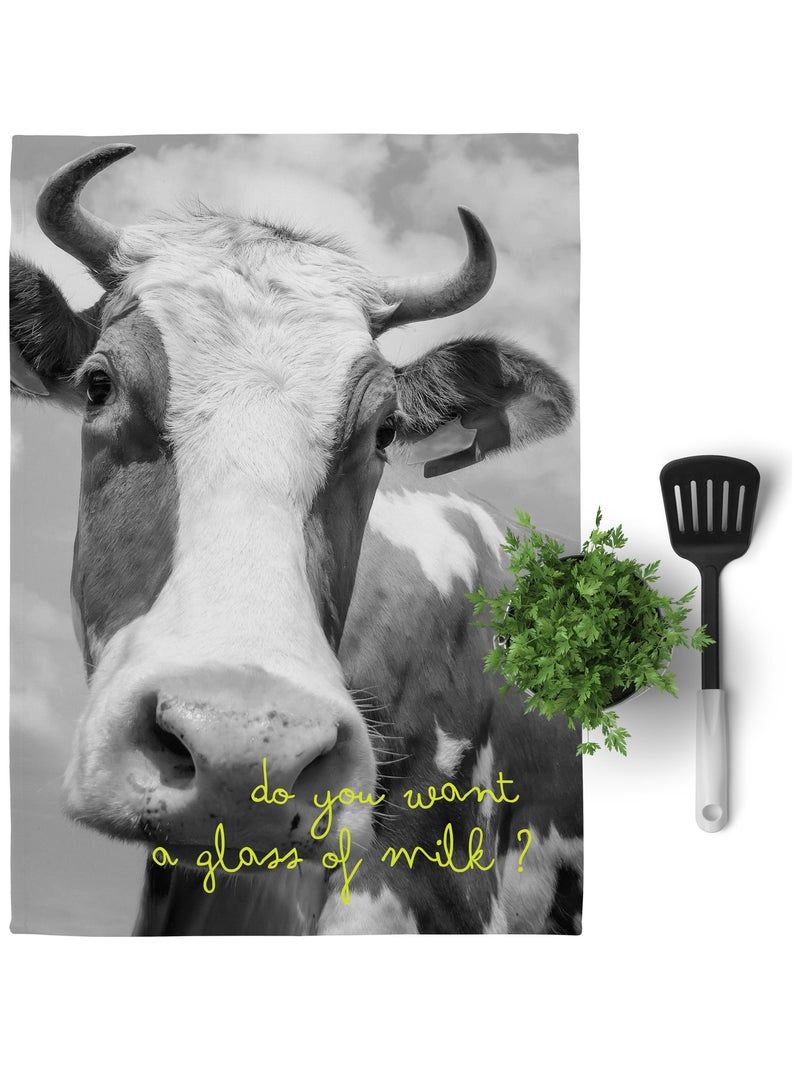 Paño de cocina 2 ud Farm "Happyfriday" Blanco - Kiabi