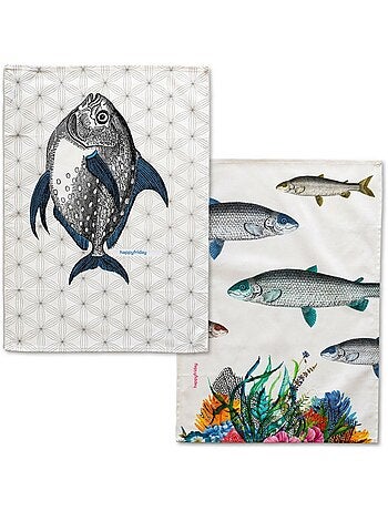 Paño de cocina 2 ud Fish "Happyfriday