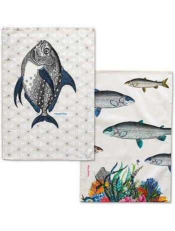 Paño de cocina 2 ud Fish "Happyfriday