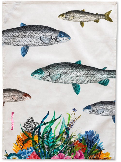 Paño de cocina 2 ud Fish "Happyfriday" - Kiabi Paño de cocina 2 ud Fish "Happyfriday" - Kiabi