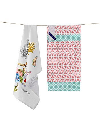 Paño de cocina 2 ud floral branch "happyfriday