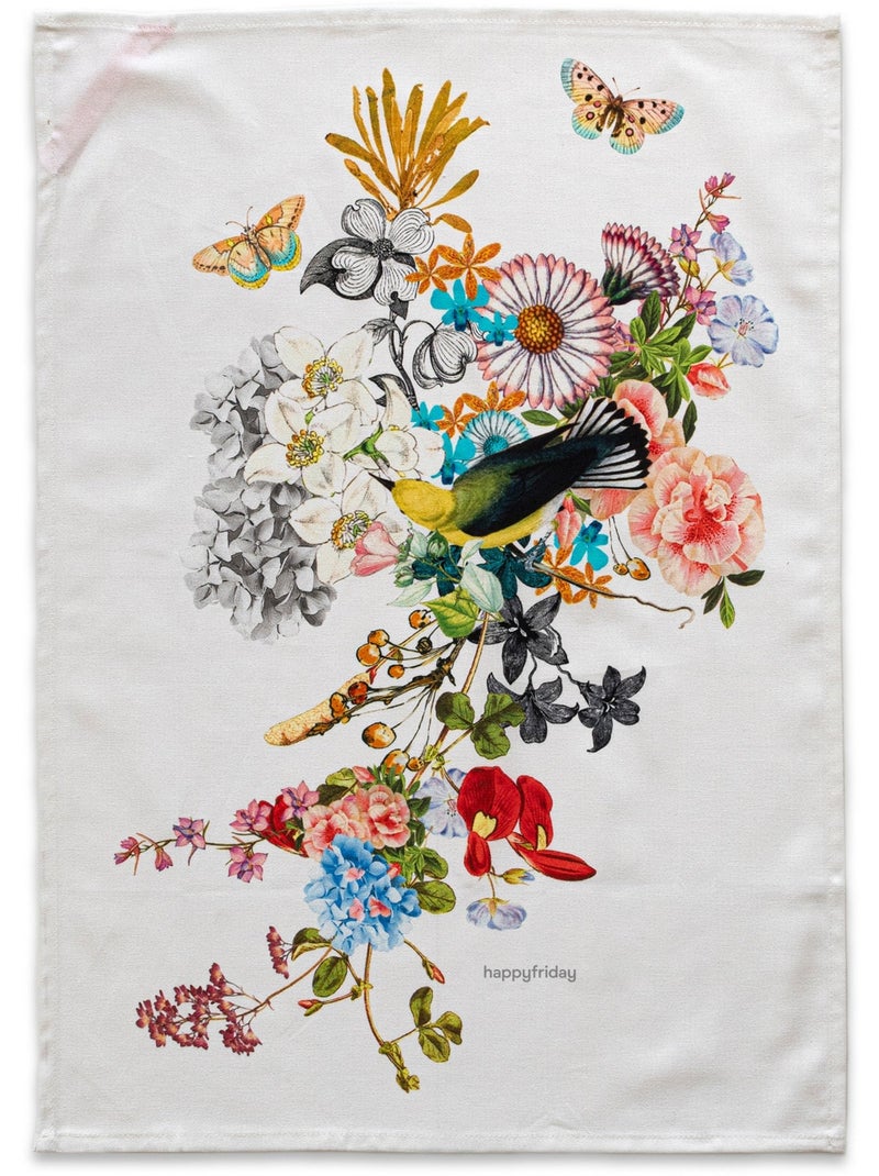 Paño de cocina 2 ud Floral branch "Happyfriday" Multicolor - Kiabi