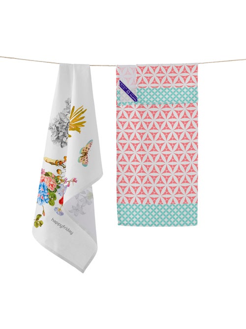 Paño de cocina 2 ud Floral branch "Happyfriday" - Kiabi Paño de cocina 2 ud Floral branch "Happyfriday" - Kiabi