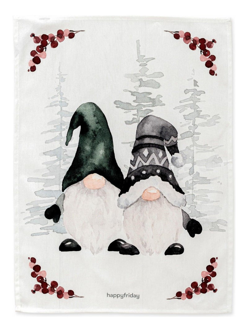 Paño de cocina 2 ud Gnomes "Happyfriday" Blanco - Kiabi