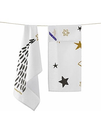 Paño de cocina 2 ud Gold Xmas "Happyfriday