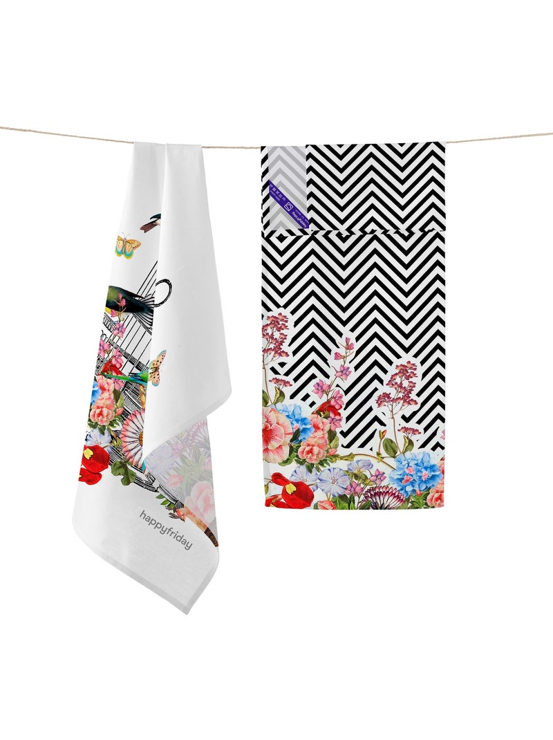 Paño de cocina 2 ud Hanging garden "Happyfriday" Multicolor - Kiabi