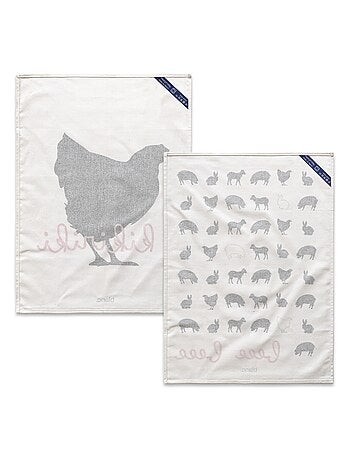 Paño de cocina 2 ud Kikiriki "Happyfriday