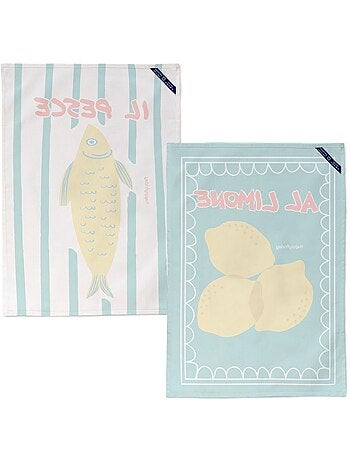 Paño de cocina 2 ud lemon fish "happyfriday