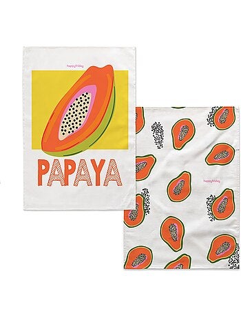 Paño de cocina 2 ud papaya fruit "happyfriday