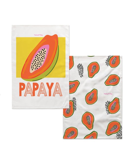 Paño de cocina 2 ud Papaya fruit "Happyfriday" - Kiabi