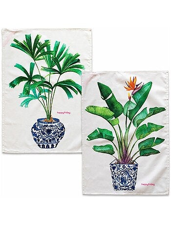 Paño de cocina 2 ud Porcelain "Happyfriday