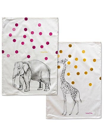 Paño de cocina 2 ud Savanna "Happyfriday