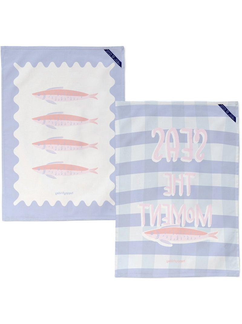 Paño de cocina 2 ud Seas the moment "Happyfriday" Multicolor - Kiabi