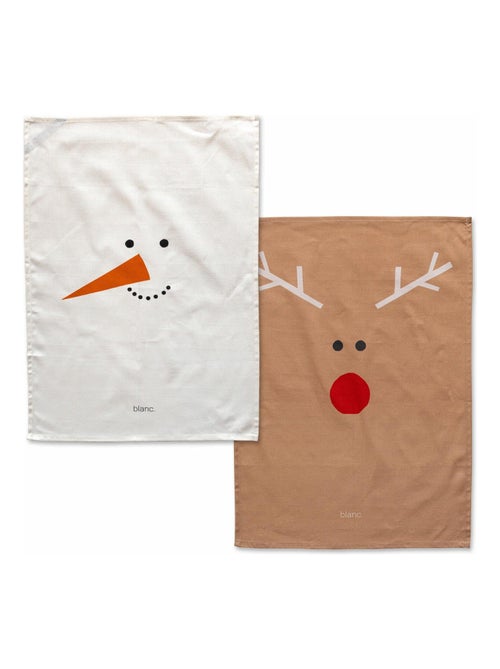 Paño de cocina 2 ud Snow mates "Happyfriday" - Kiabi