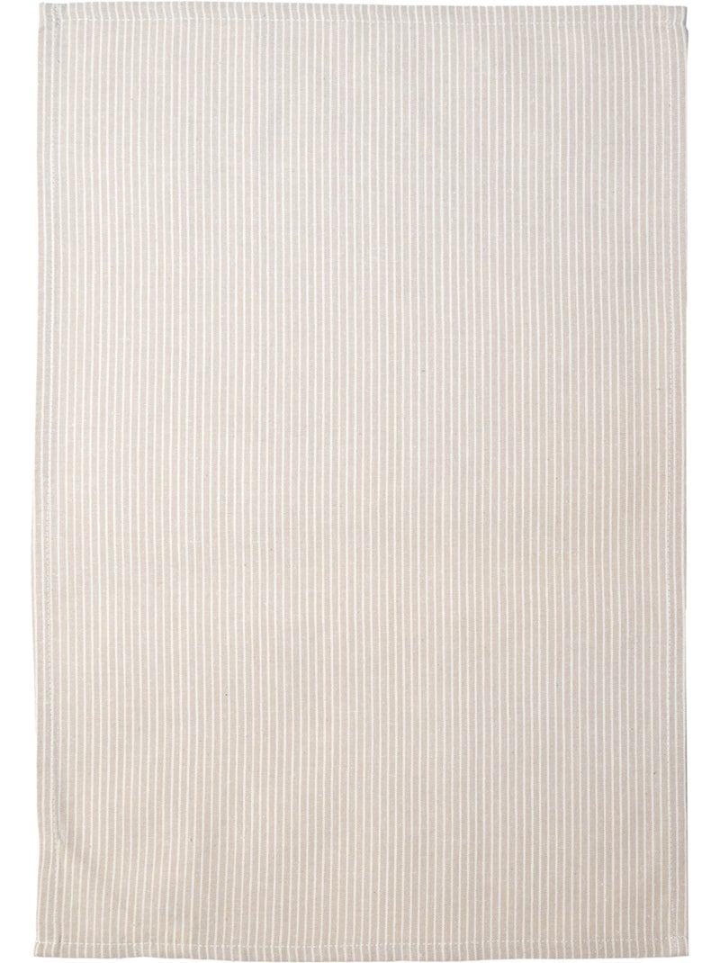 Paño de cocina de algodón con finas rayas tejidas Beige - Kiabi