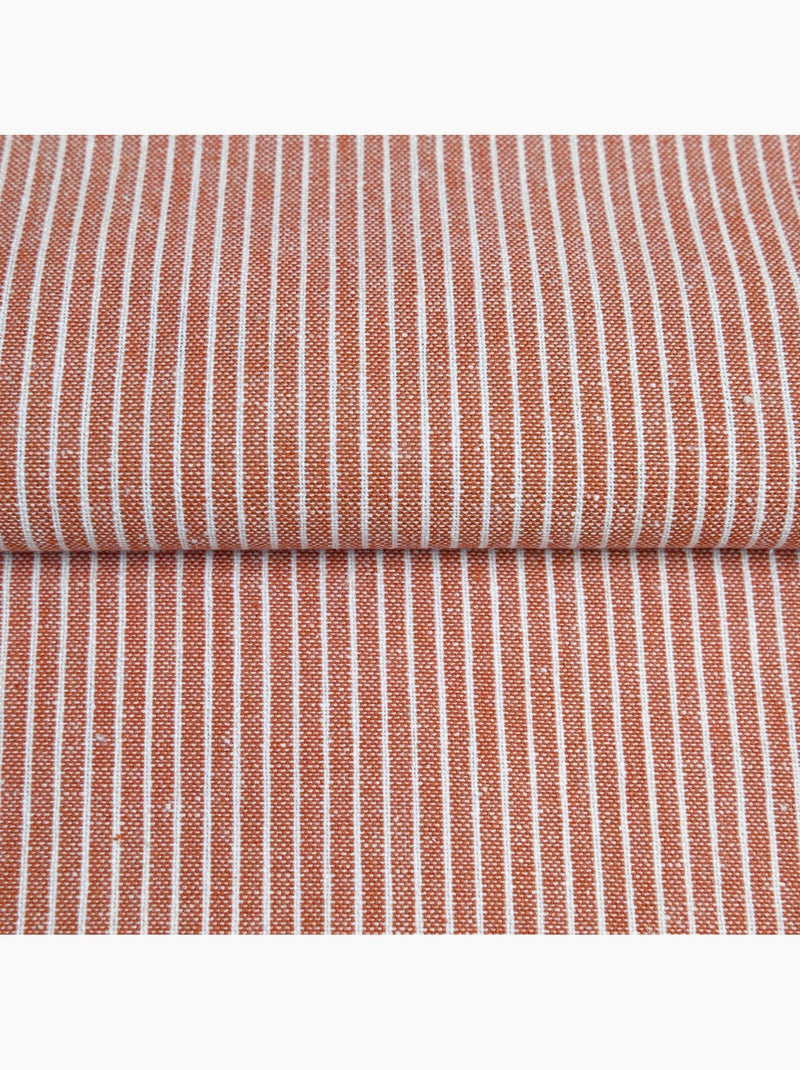Paño de cocina de algodón con finas rayas tejidas Naranja coral - Kiabi