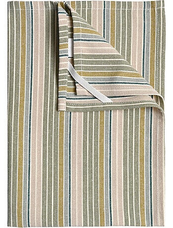 Paño de cocina de algodón con rayas tejidas