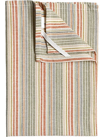 Paño de cocina de algodón con rayas tejidas