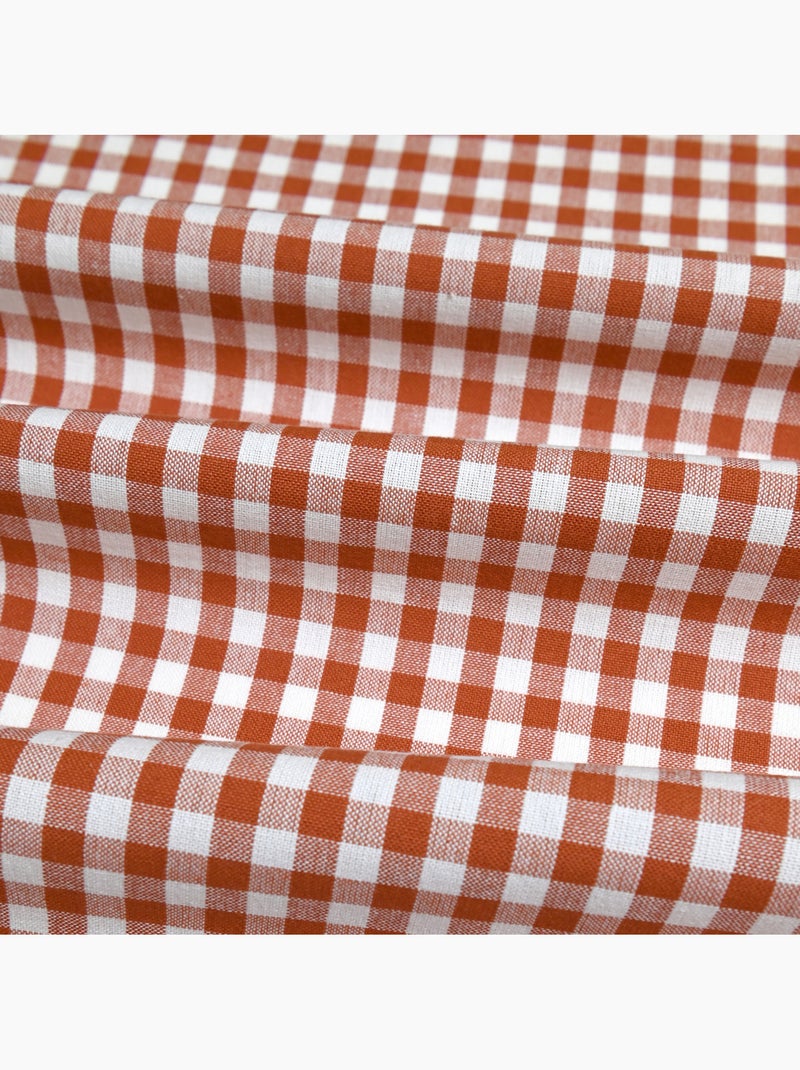 Paño de cocina de algodón Gingham Naranja coral - Kiabi