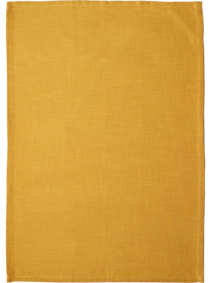 Paño de cocina de algodón liso Amarillo oscuro - Kiabi