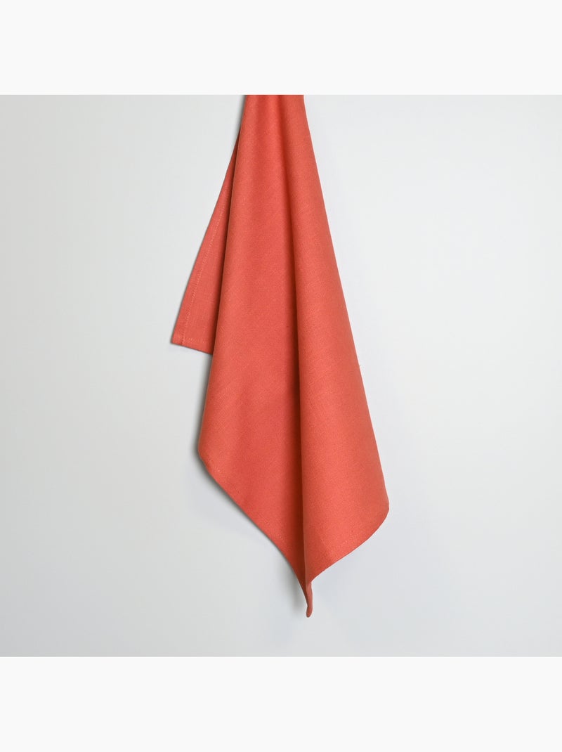 Paño de cocina de algodón liso Naranja coral - Kiabi