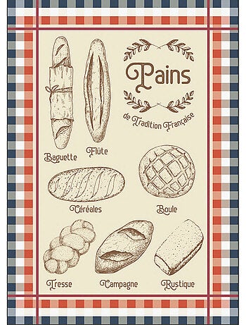 Paño de cocina tradicional francés de algodón