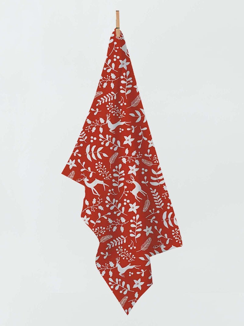 Paño de Navidad con renos ROJO - Kiabi