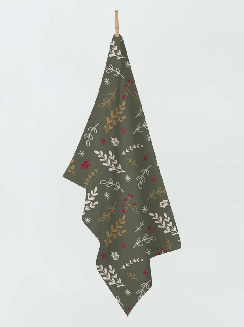 Paño 'hojas de Navidad' VERDE - Kiabi