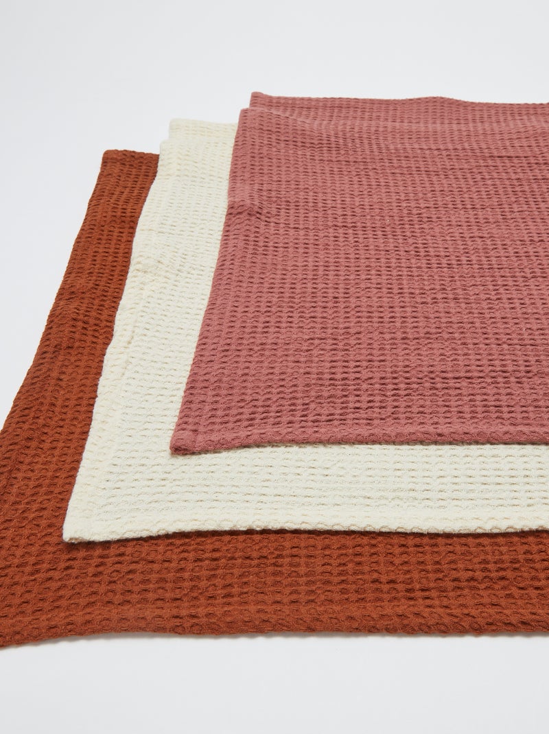 Paño rectangular de nido de abeja NARANJA - Kiabi