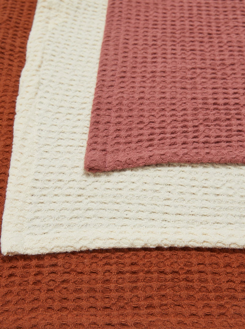 Paño rectangular de nido de abeja NARANJA - Kiabi