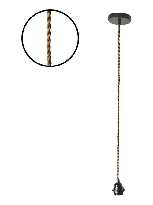 Pantalla colgante con portalámparas y cable retorcido de cuerda - Kiabi Pantalla colgante con portalámparas y cable retorcido de cuerda - Kiabi