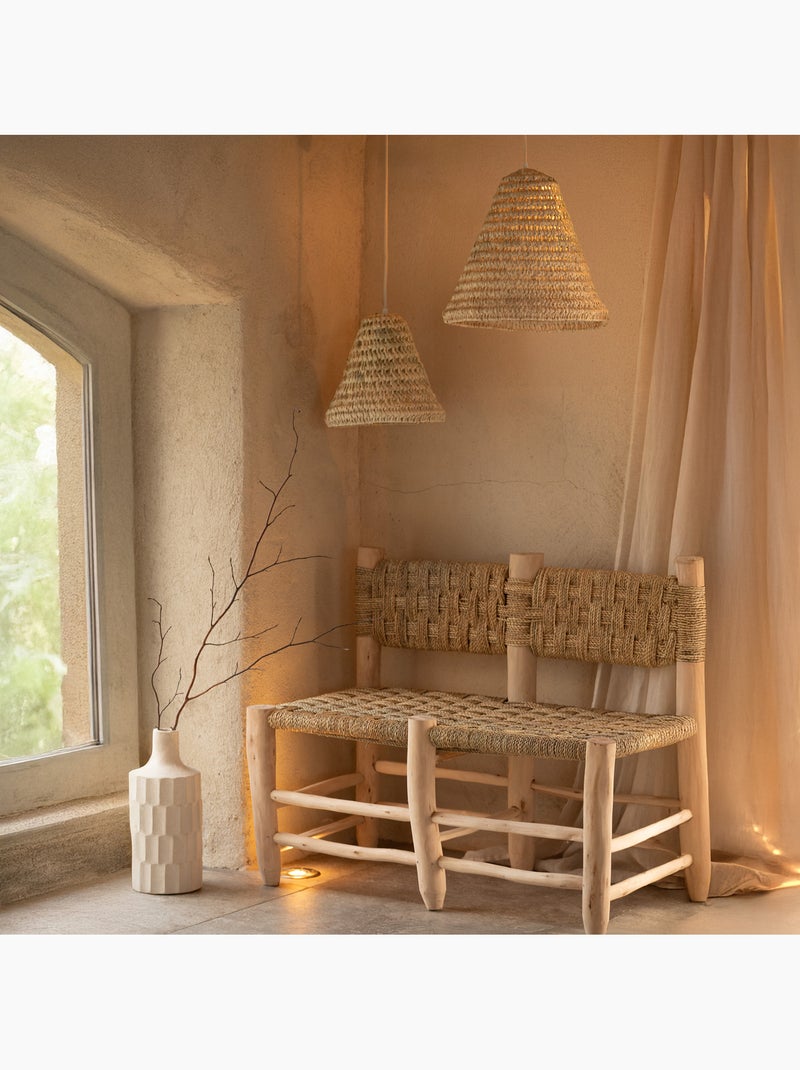 Pantalla cónica de hoja de palmera Beige - Kiabi