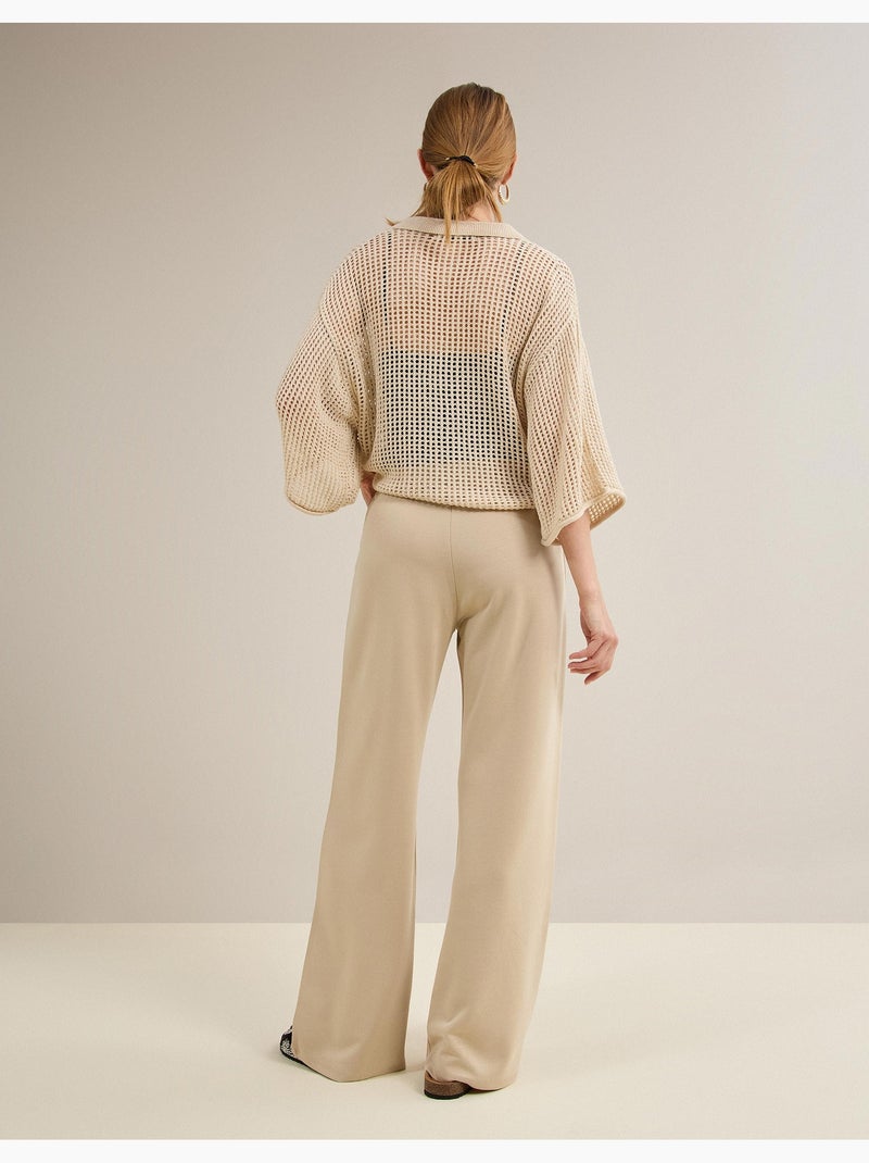 Pantal?n wide leg, MO Fashion Beige - Kiabi