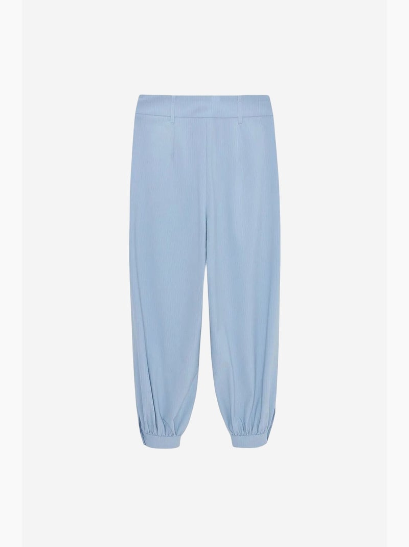 Pantalón a rayas de tiro alto y pernera ancha dilvin Azul cielo - Kiabi