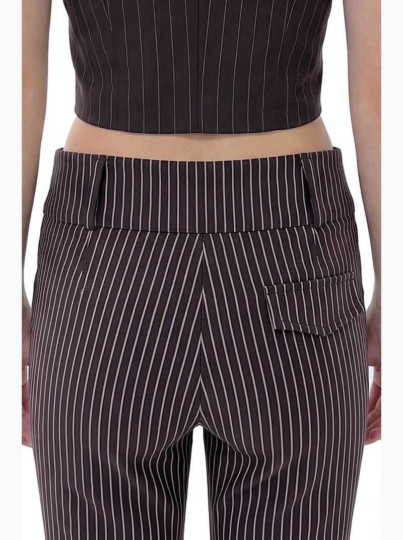Pantalón acampanado a rayas hiccup Negro - Kiabi