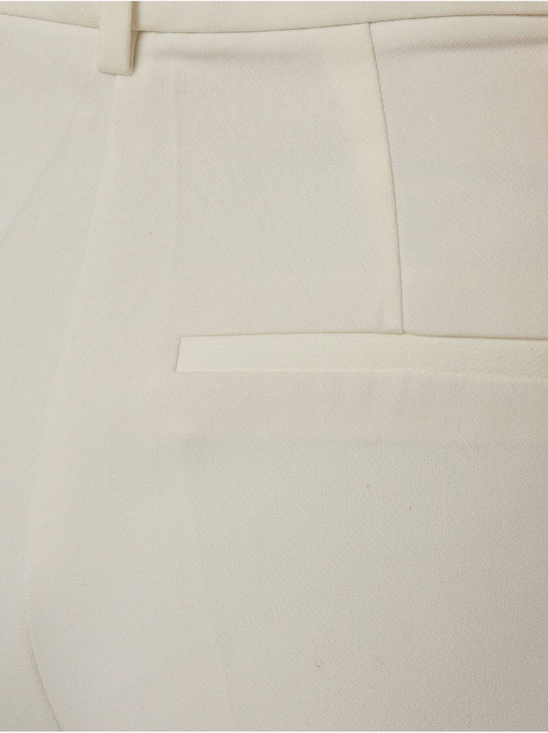 Pantalón acampanado de cintura alta premium Blanco - Kiabi