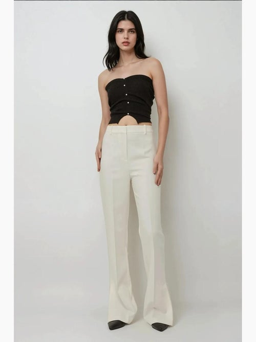 Pantalón acampanado de cintura alta premium hiccup - Kiabi