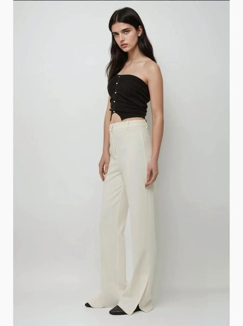 Pantalón acampanado de cintura alta premium hiccup - Kiabi