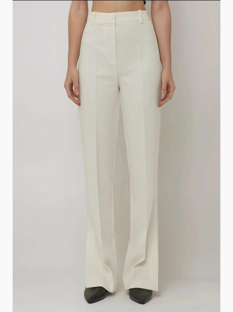 Pantalón acampanado de cintura alta premium hiccup Blanco - Kiabi