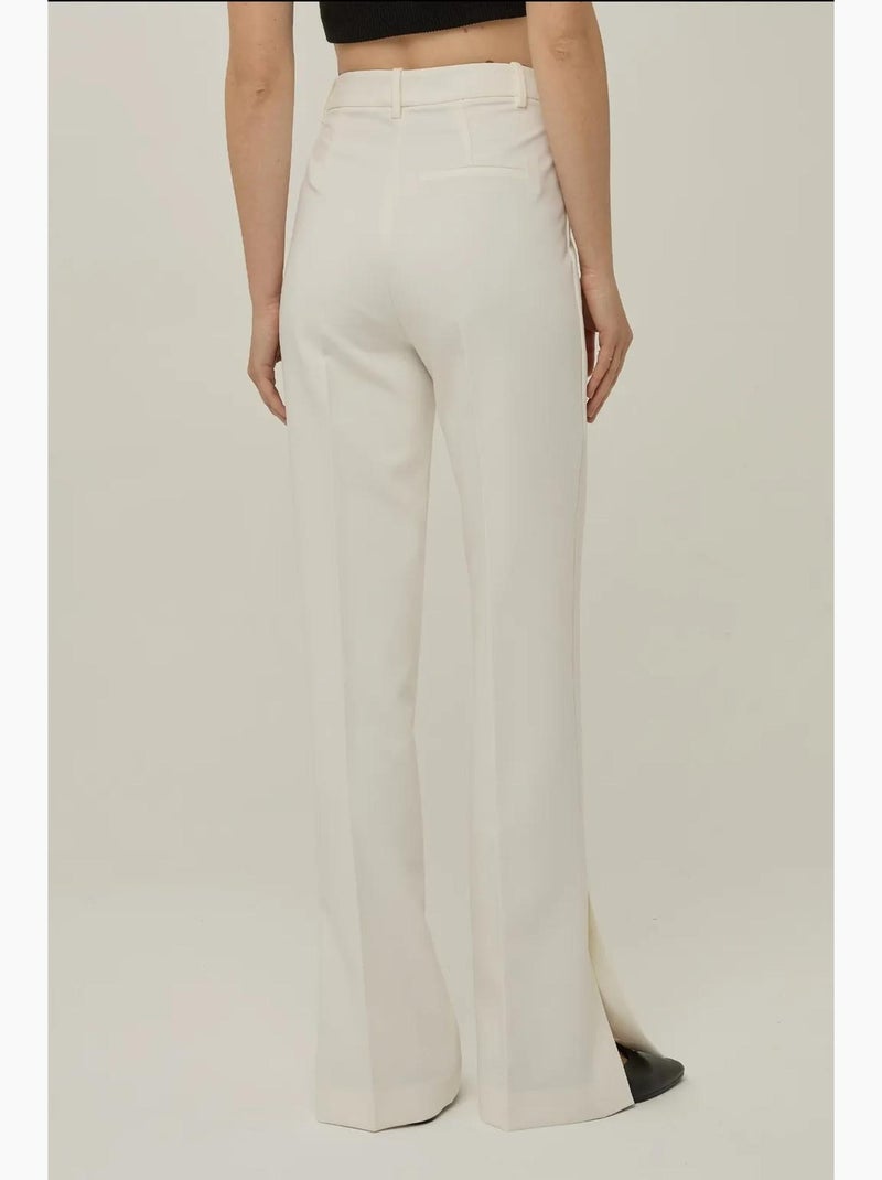 Pantalón acampanado de cintura alta premium hiccup Blanco - Kiabi