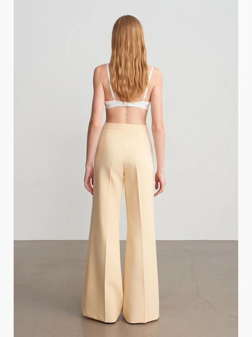 Pantalón acampanado de tiro alto con pinzas dilvin - Kiabi