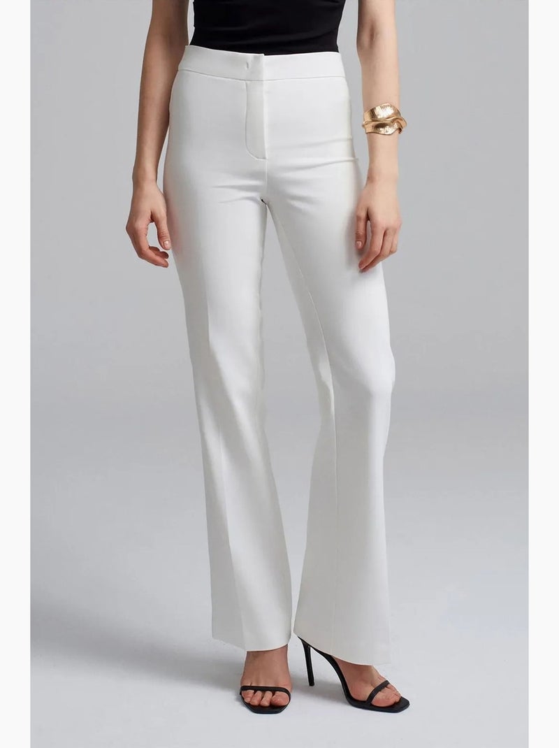 Pantalón acampanado de tiro alto dilvin Blanco - Kiabi