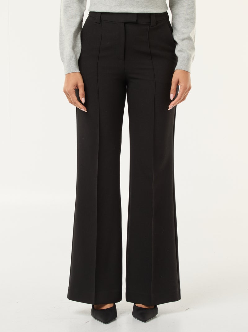 Pantalón acampanado liso Negro - Kiabi