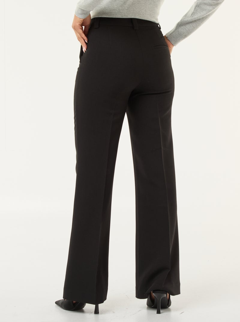 Pantalón acampanado liso Negro - Kiabi